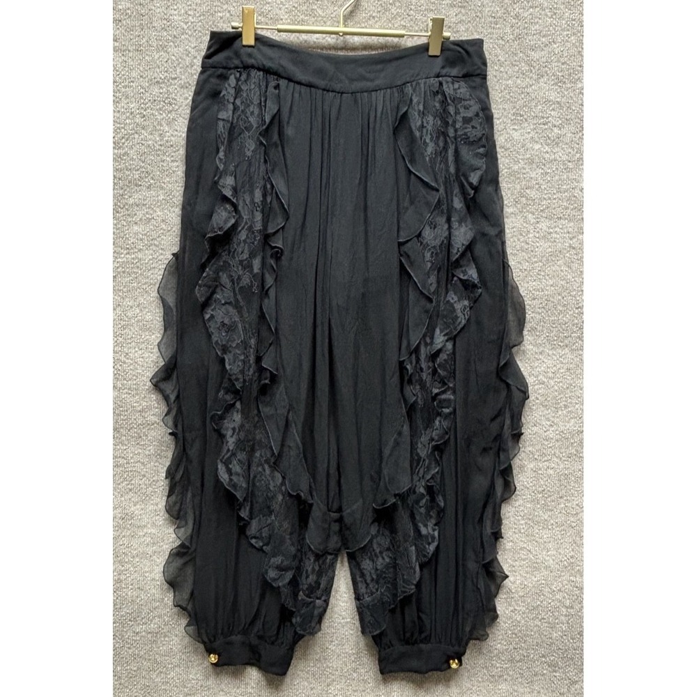 Zimmermann Rebellion Splice Harem Pant Size 8 Black Twisted Romance Silk NEW NWT